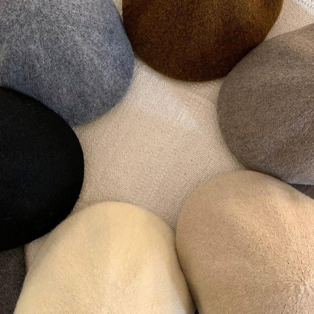 Solid Color Woolen Berets Knitted Octagonal Cap Retro Artist Cap  Autumn/Winter