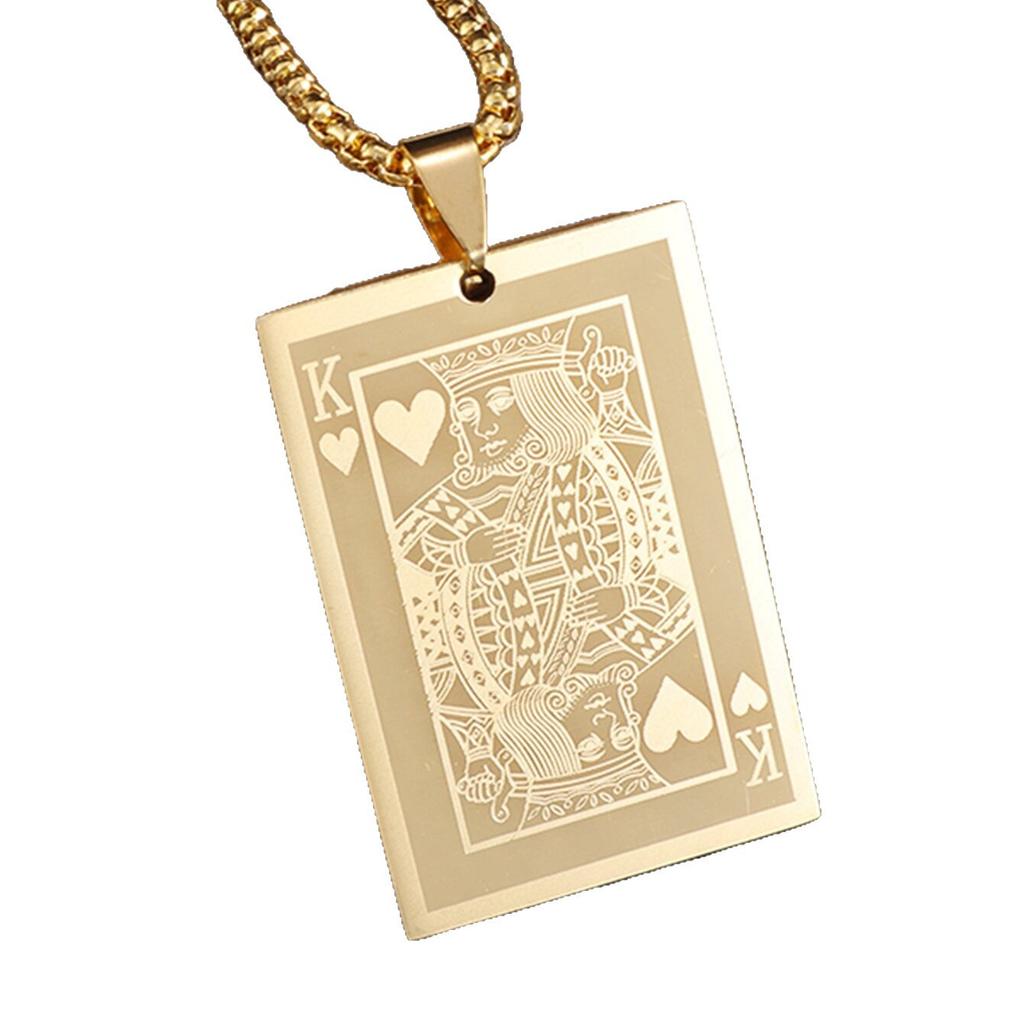 Exquisite Luxury Poker Card Spade A Pendant Stainless Steel Necklace Casino Lucky Accessories Party Jewelry Gift