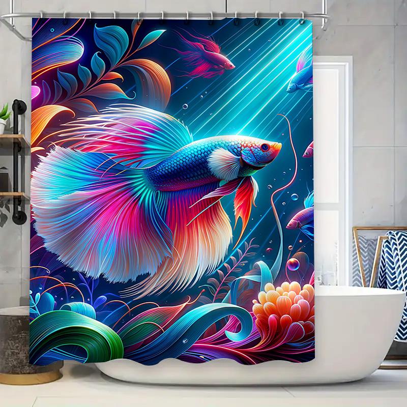 

Luxurious Bath Shower Curtain with Gold Embroidery Pink Color Home Decor Bathroom Accessories Extra Long Size for Bathtub Spa 90x180cm