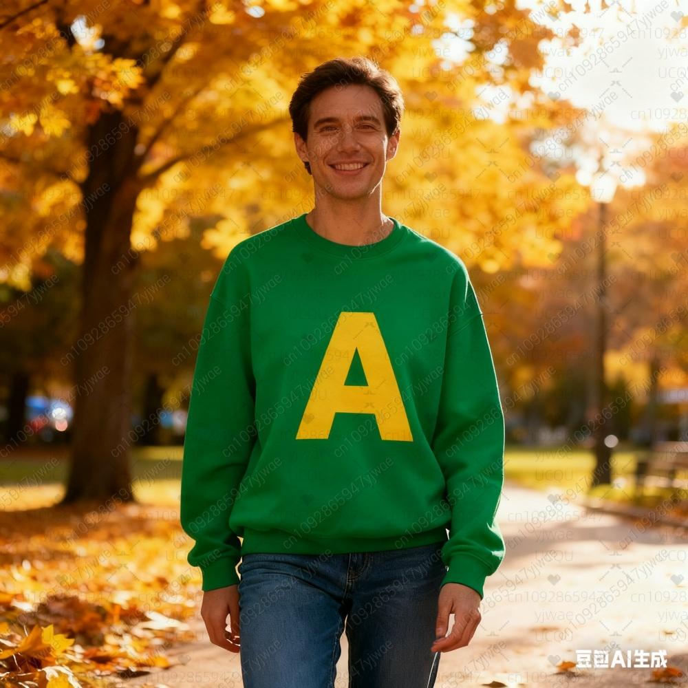 

2025 Men Alvin and The Chipmunks Unisex Casual Sportswear Round Neck Casual Sweatshirt Halloween Costume Women s Pullover Tops M
