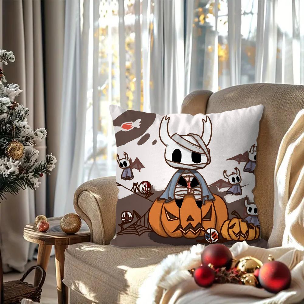 The H-Hollow K-Knight Adventure Game Pillow Case Square Pillow Bedroom Sofa Leisure ComfortCar Living Room Home Decoration 40X40