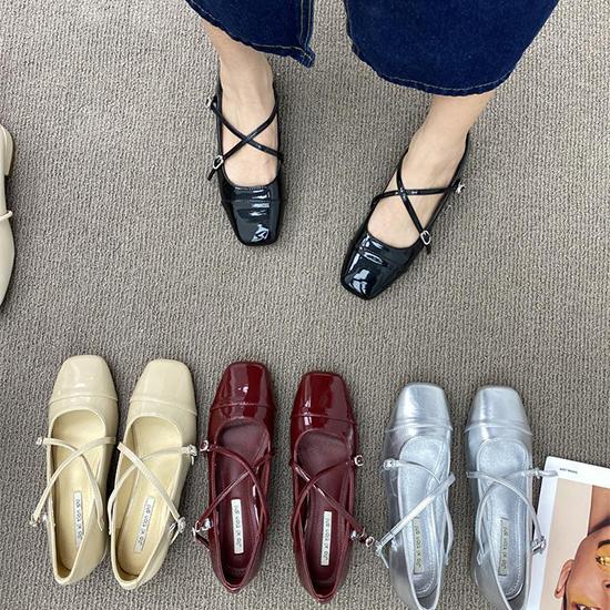Cross Strap Buckle High-heeled Mary Jane Shoes for Women, Summer French Style, Girlish Feel, Coarse Single Shoes