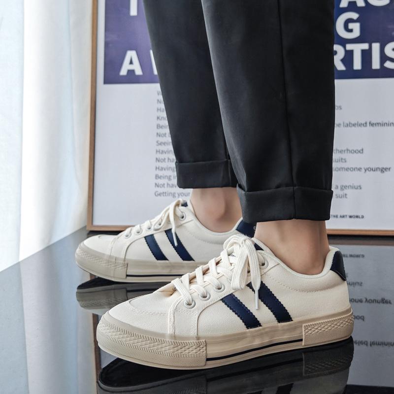 Men's Shoes Trendy Autumn New Canvas Shoes Men's Moral Training Board Shoes Versatile Casual White Shoes