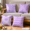 Purple Geometric Art Cushion Cover Soft Plush Fabric DoubleSided Printed Cushion Covers for All Seasons Modern Home Decor