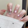 Luxury Cat Eye Gradient Press-On Nails - High-End Color Block Manicure Tips for a Spicy Look