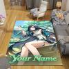 Custom 1Pc Name Forest Flannel Personalized Rug Non Slip Floor Mat Soft Carpet for Living Bedroom Office Home Decor Gift