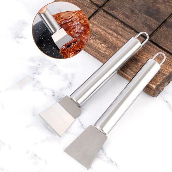 Stainless Steel Cleaning Shovel Kitchen Tool with Hanging Holes Easy To Use Reusable Rust-Resistant Ice Thawing Scraper for Cafe Restaurant Bakery