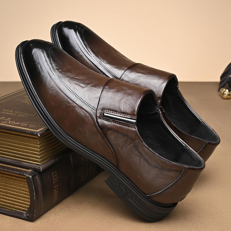 Men's business dress leather shoes men's Korean version of the trend British style one pedal autumn breathable casual men's shoes