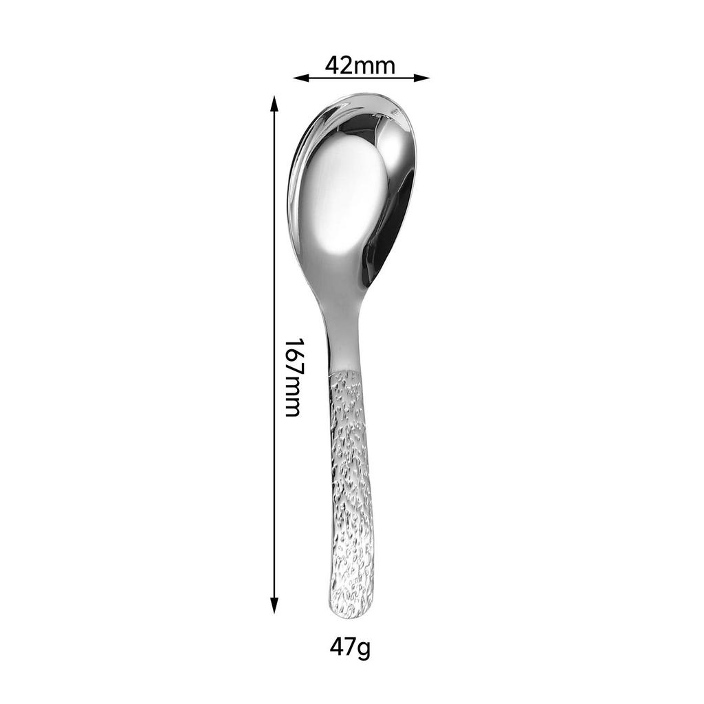 304 Ice Pattern Stainless Steel Long Handle Cutlery Spoon with Hammer Design for Western Food