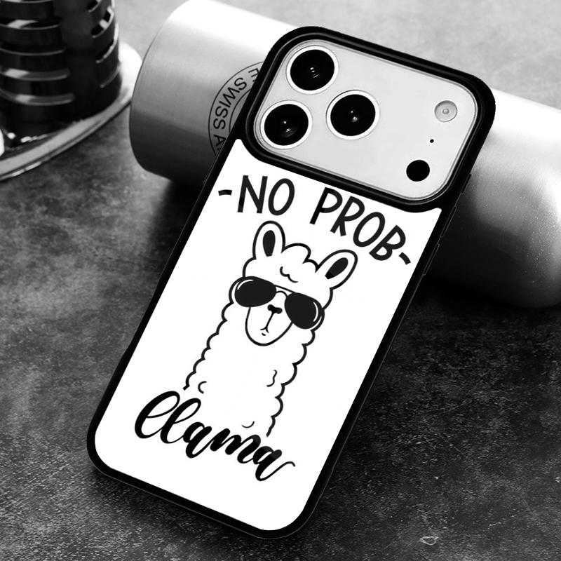 No Drama Prob Llama Lama Phone Case for iPhone 17 16 15 Pro Max Air 14 13 12 11 Plus Shockproof Capa Cover