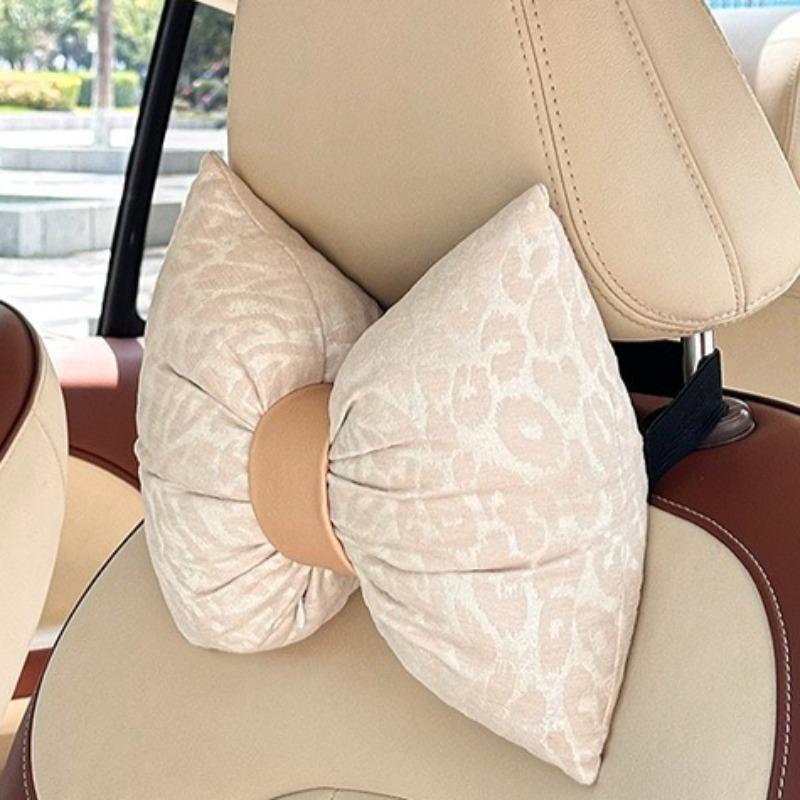 Leopard print car headrest and neck pillow, comfortable car soft and comfortable neck pillow, car interior supplies