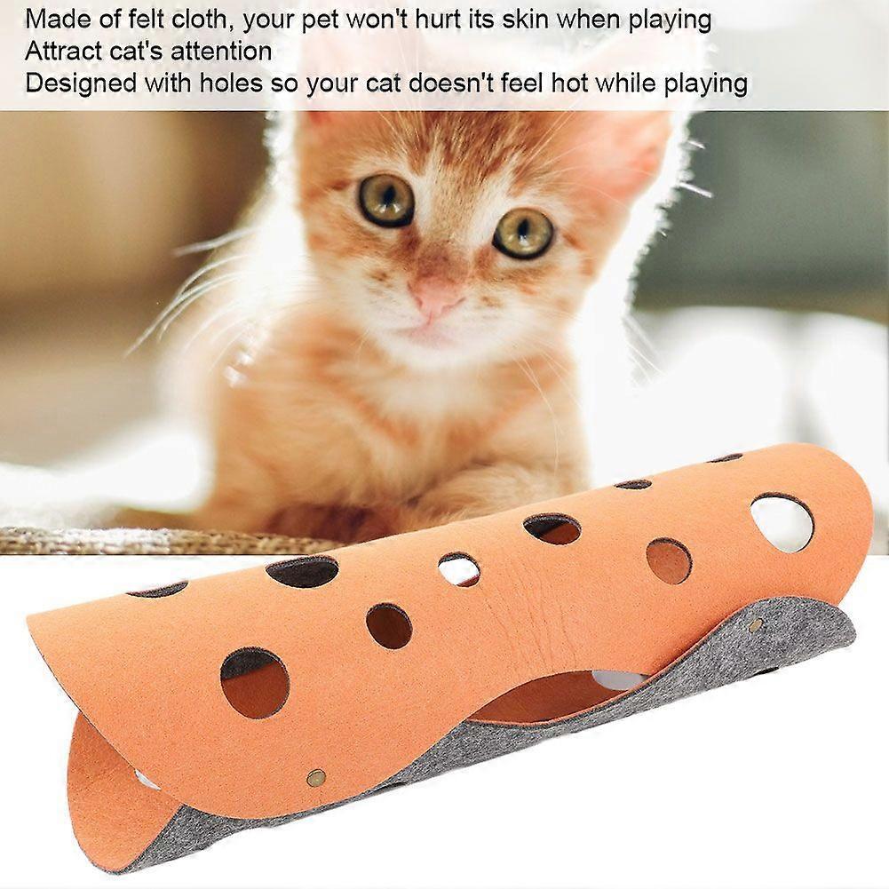SCSYV DIY Cat Tunnel Toys Detachable Folding Pet Cat Felt Playing House with Holes