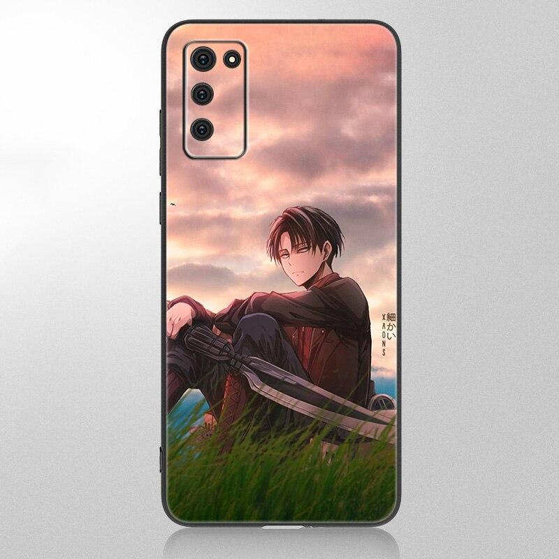 Husa Anime atac pe Titan pentru Samsung Galaxy A12 A02S A22 A32 A52 A72 A71 A51 A41 A31 A21 A11 A50 A70 A10S A20S Husa neagra