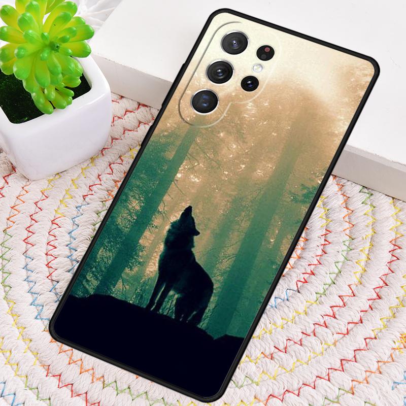 Animal The Wolf Howl Print Phone Case for Samsung Galaxy Note 10 Pro S26 Ultra S23 S24 FE S25 S21 S22 PLUS Shockproof Cove