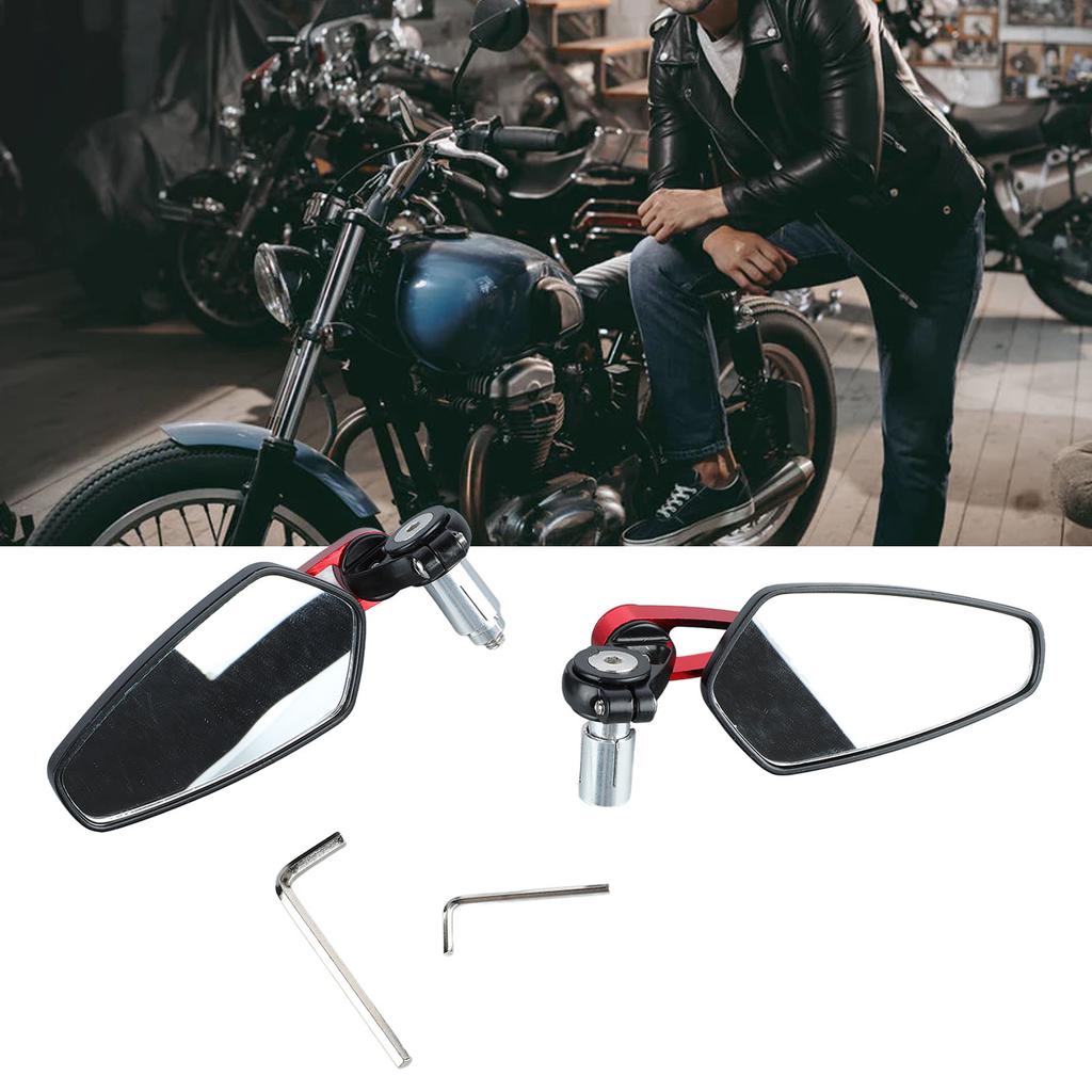 1 Pair Motorcycle Rear View Mirror 360 degrees Rotatable Glass Clear Handlebar Side Mirror