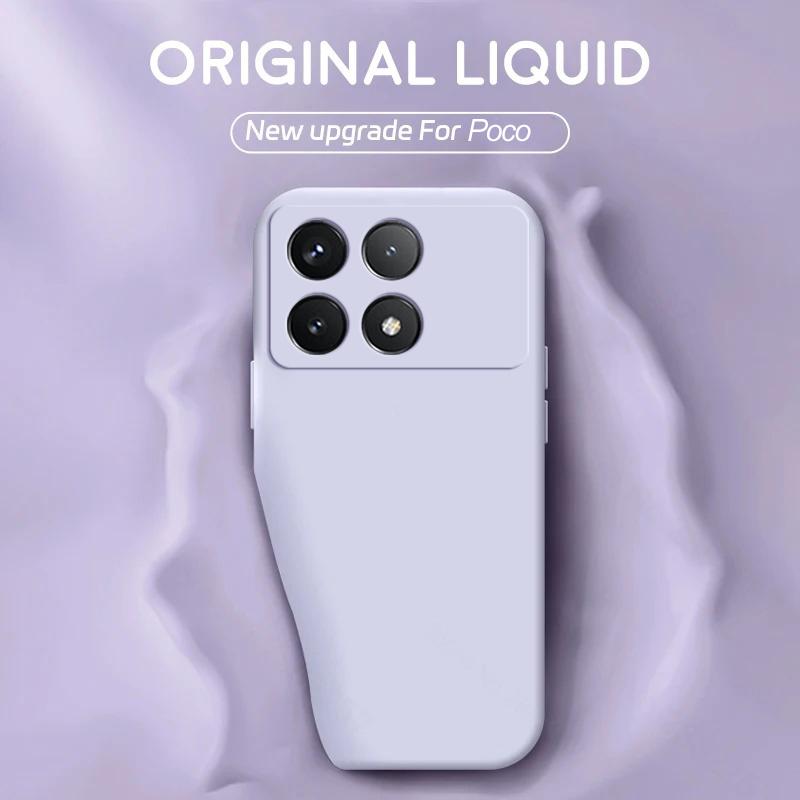 For Poco X6 X 6 Pocox6 Pro 5G Case Luxury Liquid Silicone Phone Cases For Xiaomi Poco X6 X 6 Pro Pocox6 Pro 5G Shockproof Soft Cover