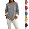 Women's Lined Round Neck Long Sleeve Halloween Print Casual Top for Winter