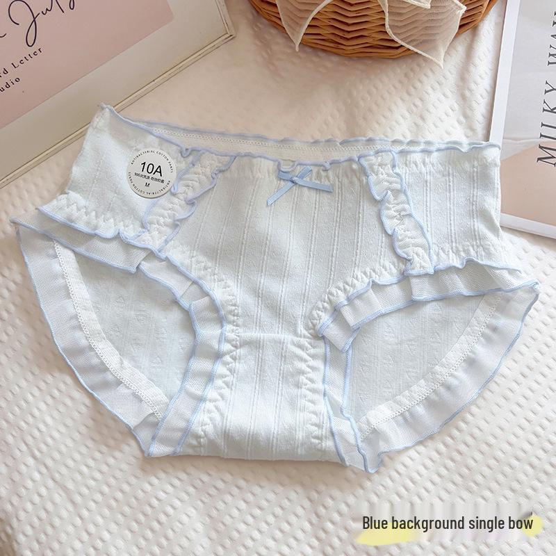 10A Antibacterial Women's Mid-Waist Pure Cotton Triangle Briefs - Soft, Comfortable, Skin-Friendly, Cute, and Sweet Style.