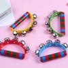 1PC Children's Intellectual Props Handbell Hand Bells With 5 Jingle Bells Wood Handle Musical Instrument Toy For Music Class