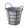 Storage Bucket with Iron Frame Hanging Planter Basket Balcony Flower Pot Hanger Home Decoration Vase with Handle for Living Room Courtyard