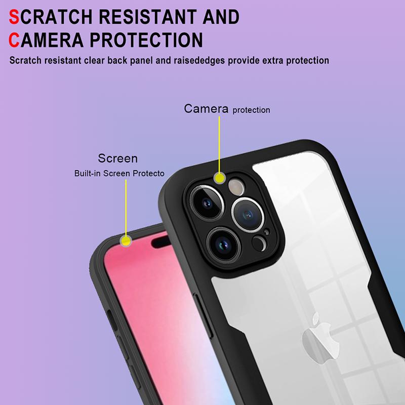For Iphone 17 360°All Inclusive Protective Case Soft TPU+ PC Bumper Phone Case For Iphone 17 Pro Max Transparent Cover 17 Air