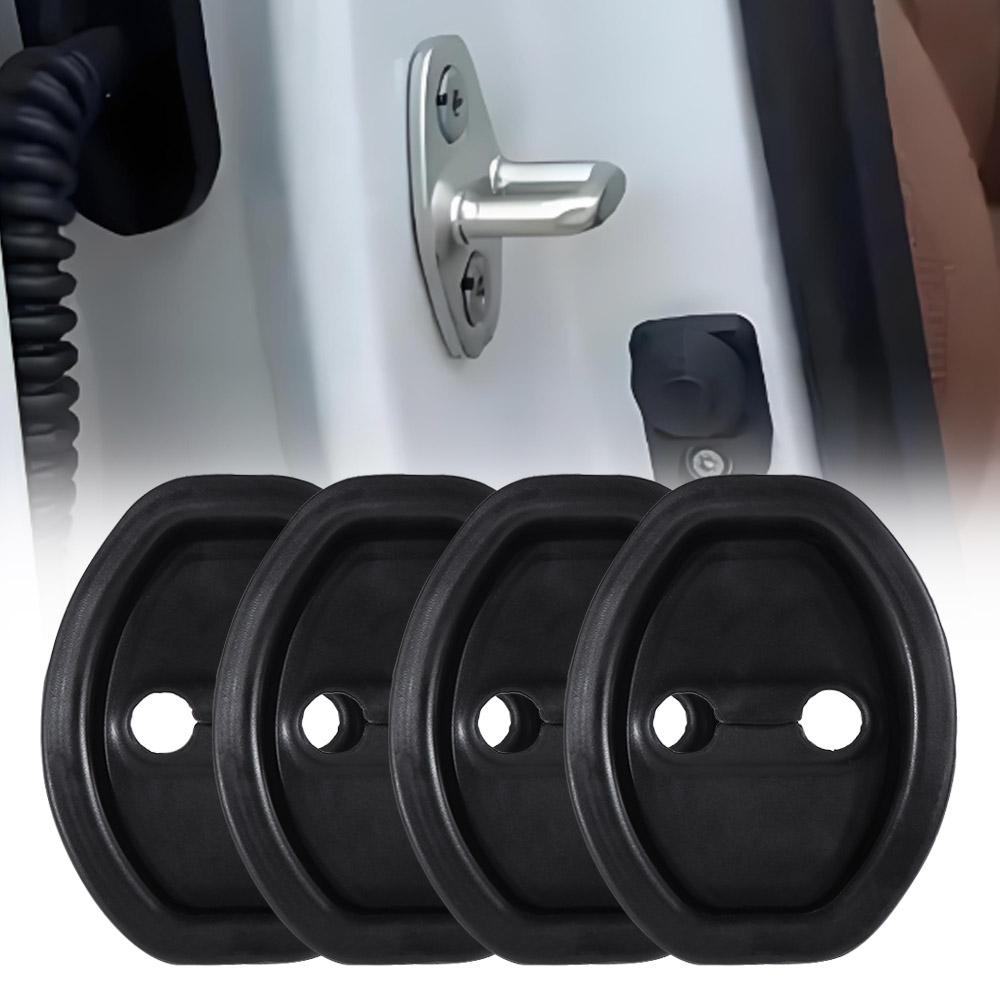 4Pcs Universal Fit Silicone Door Lock Protective Cover Auto Accessories