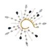 Ear Cuff Cartilage Earring Designed with Floral Green System Style Clip on Wrap for