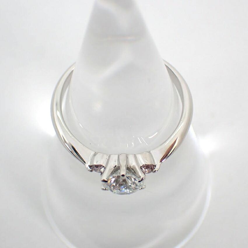 [Used] Pt900 Diamond 0.075ct / 0.525ct Ring / Size 9 / g526-23