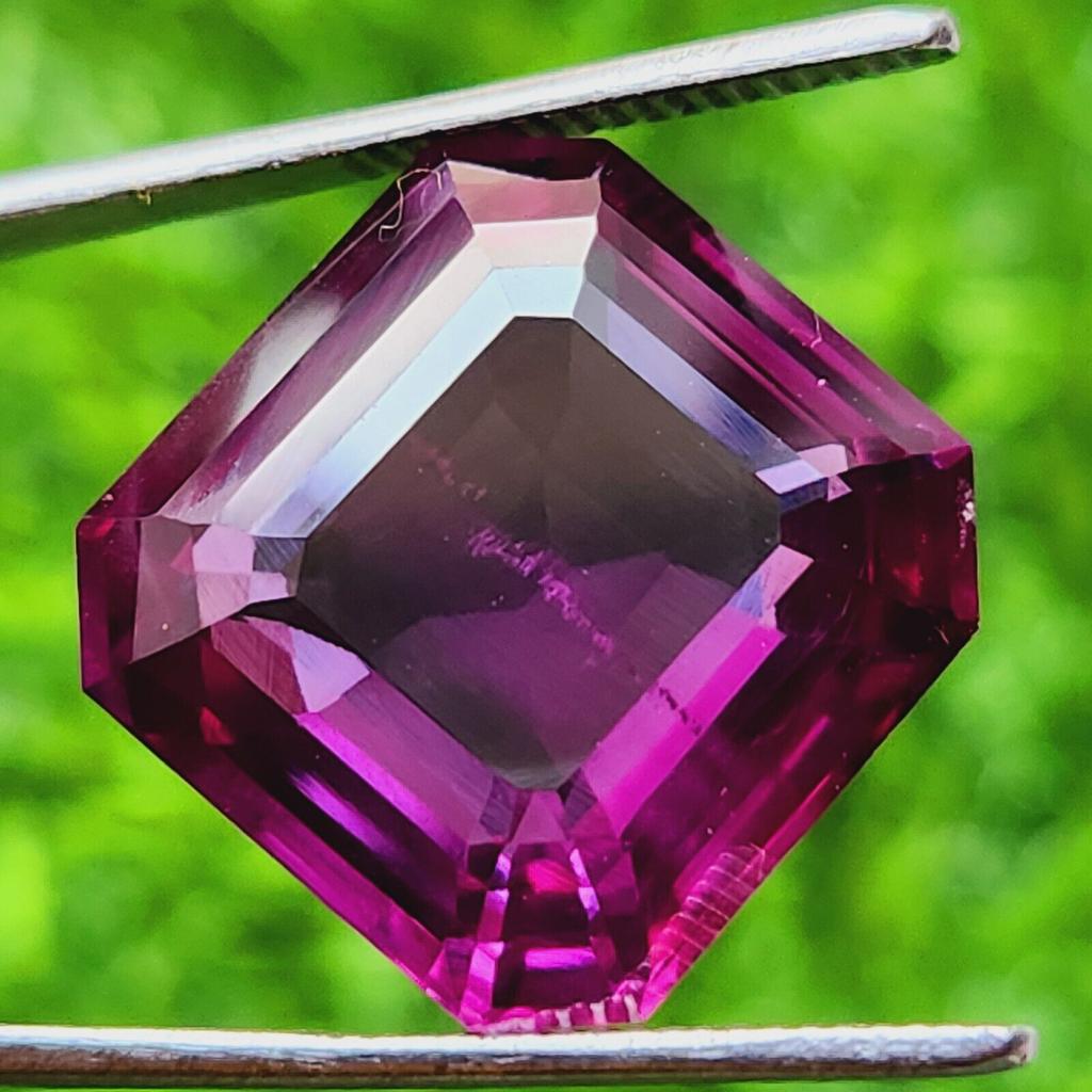 17 Mm Natural Padparadscha Sapphire Asscher Cut Certified Loose Gemstone