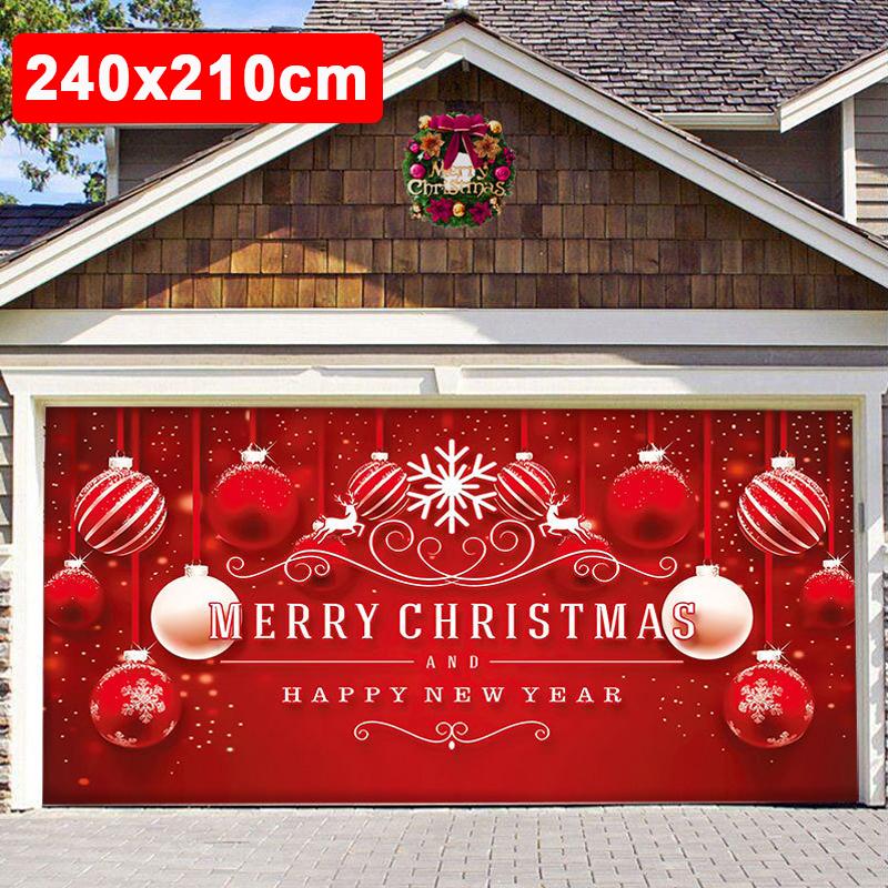 

1PC Festive Party Backdrop Decor Outdoor Christmas Wall Hanging Holiday Hanging Tapestry Weatherproof Holiday Banner 240x210cm