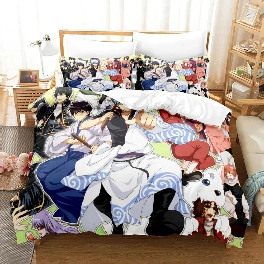 Anime GINTAMA Gintoki Bedding Set Boys Girls Twin Queen Size Duvet Cover Pillowcase Bed Kids Adult Home Textileextile