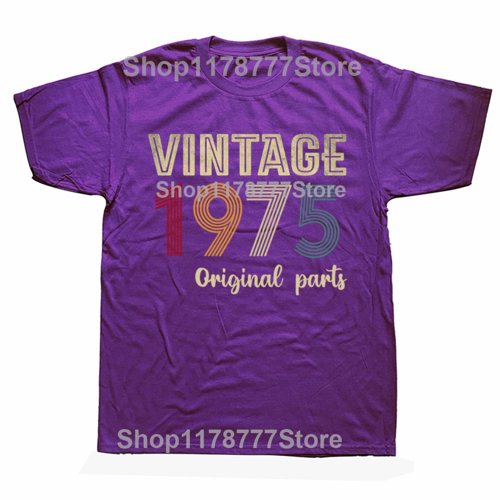 

Retro Vintage 1975 Original Parts 50 Years Old Birthday T Shirts Cotton Streetwear Gifts Men Fashion Casual Oversized T Shirt 4XL