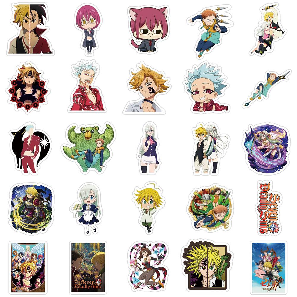 10/30/50pcs Anime The Seven Deadly Sins Stickers Meliodas Cartoon Sticker Water Bottle Scrapbooking Phone Case Cool Manga Decals