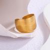 Stylish Geometric Wide Band Titanium Steel Open Ring