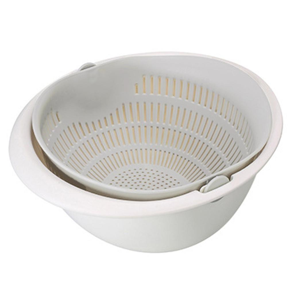 Double  Basket Bowl Washing Kitchen Strainer Noodles Vegetables Fruit