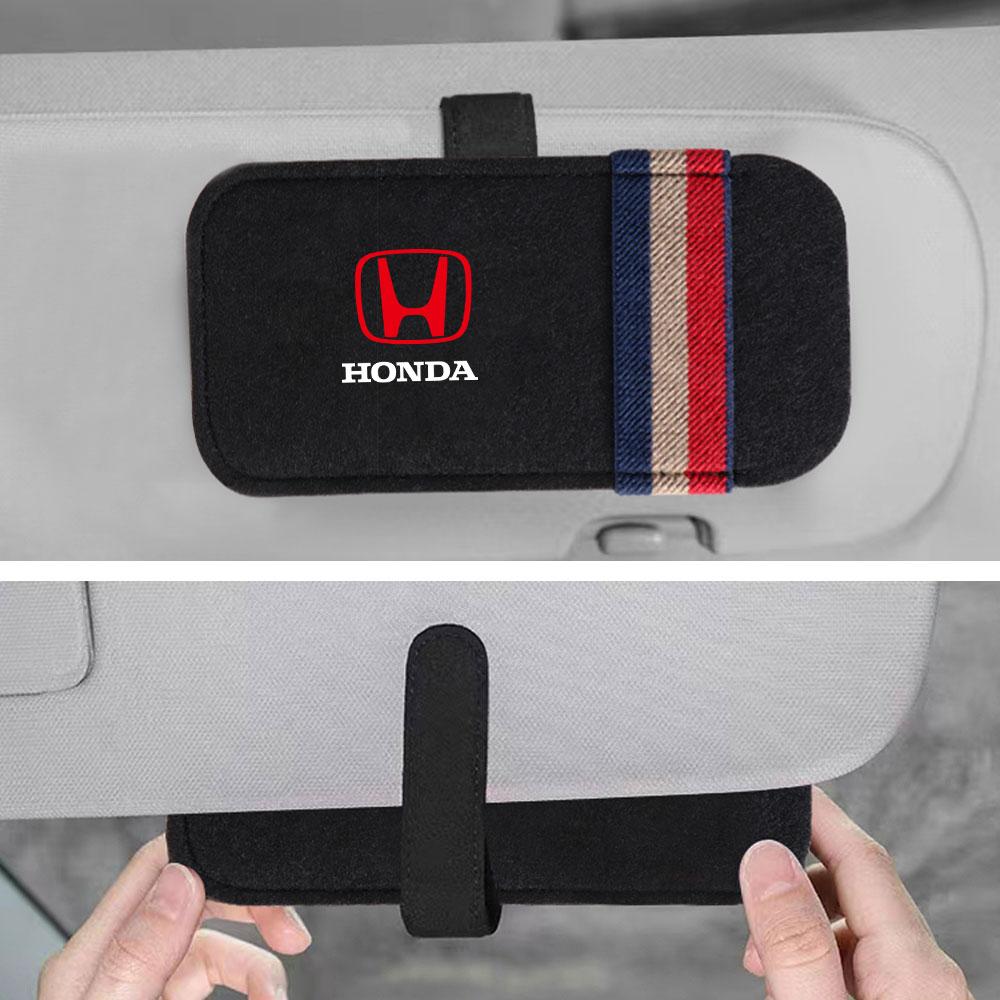EDB3  Car Sunglasses Organizer Bag Eyeglass Holder Glasses Storage Clip For Honda Civic Hrv City Jazz Accord CR-Z VTEC Vezel Insight