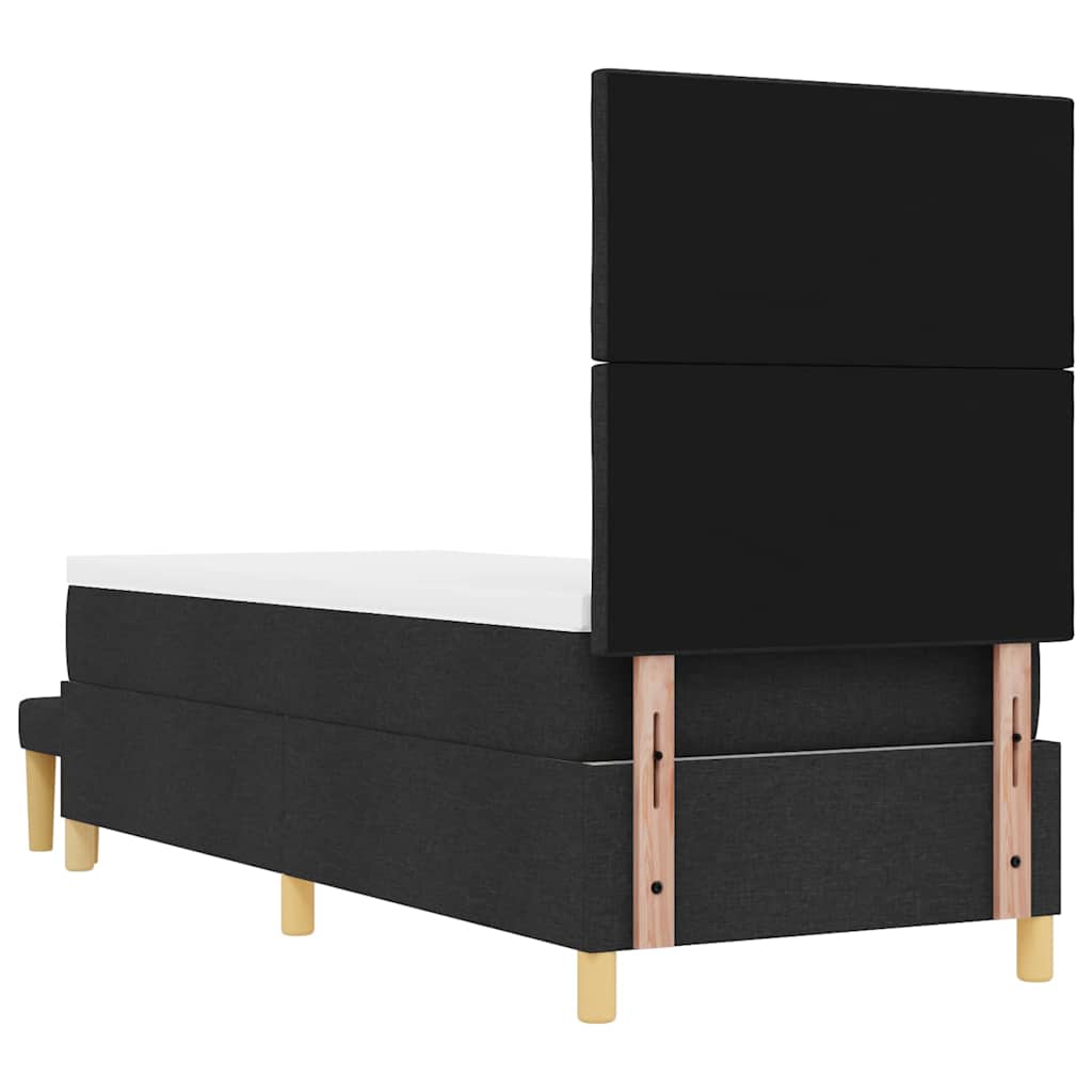 Box Spring Bed with Cushions and Headboard Black 200 x 80 cm Fabric
