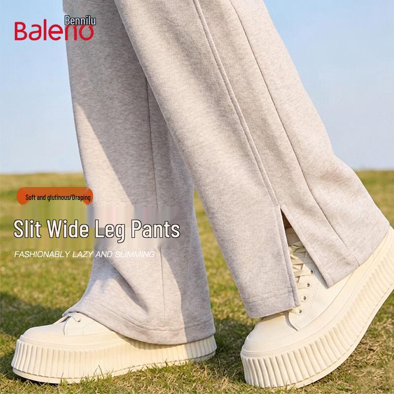 Baleno Women's Herringbone Wide-Leg Casual Pants