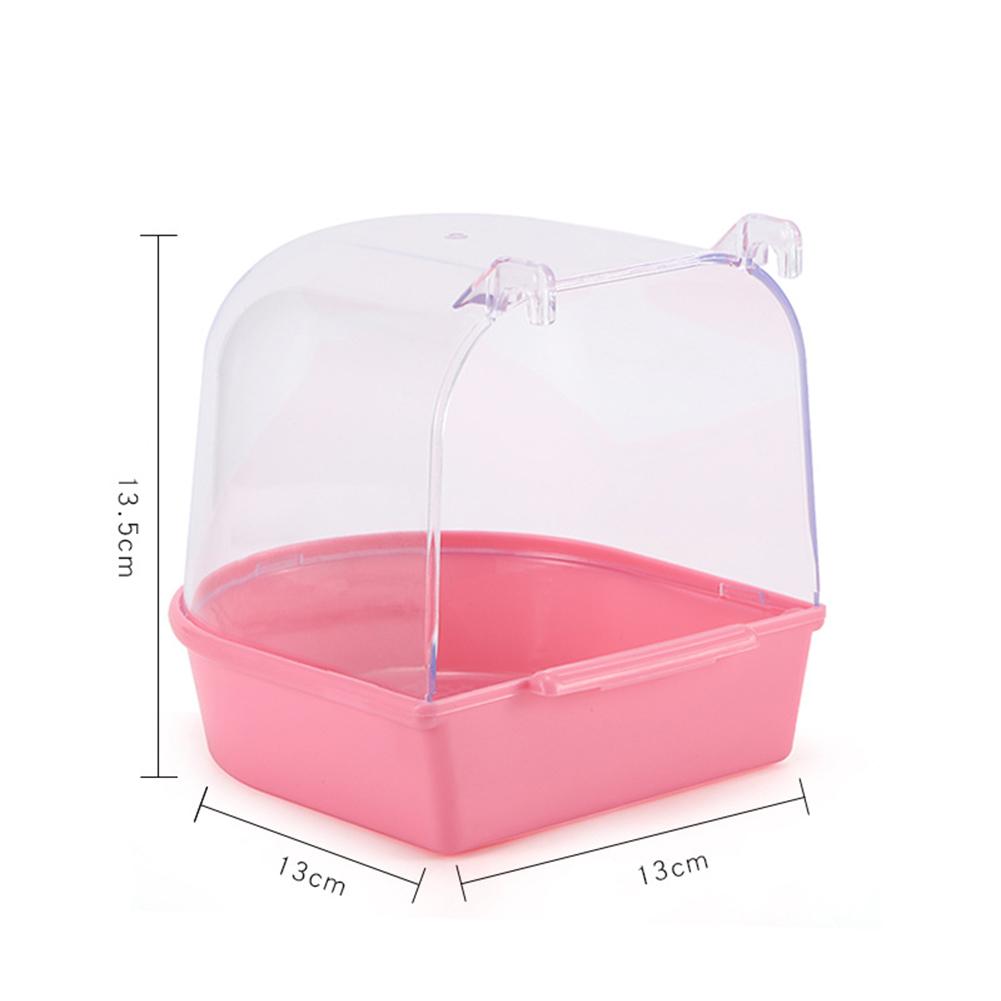 Plastic Bird Bath Bird Shower Parrot Bath Hanging Bird Cage Mirror Basin Bird Water Bath Pet Bird Bowl Pet Bird Bath Supplies