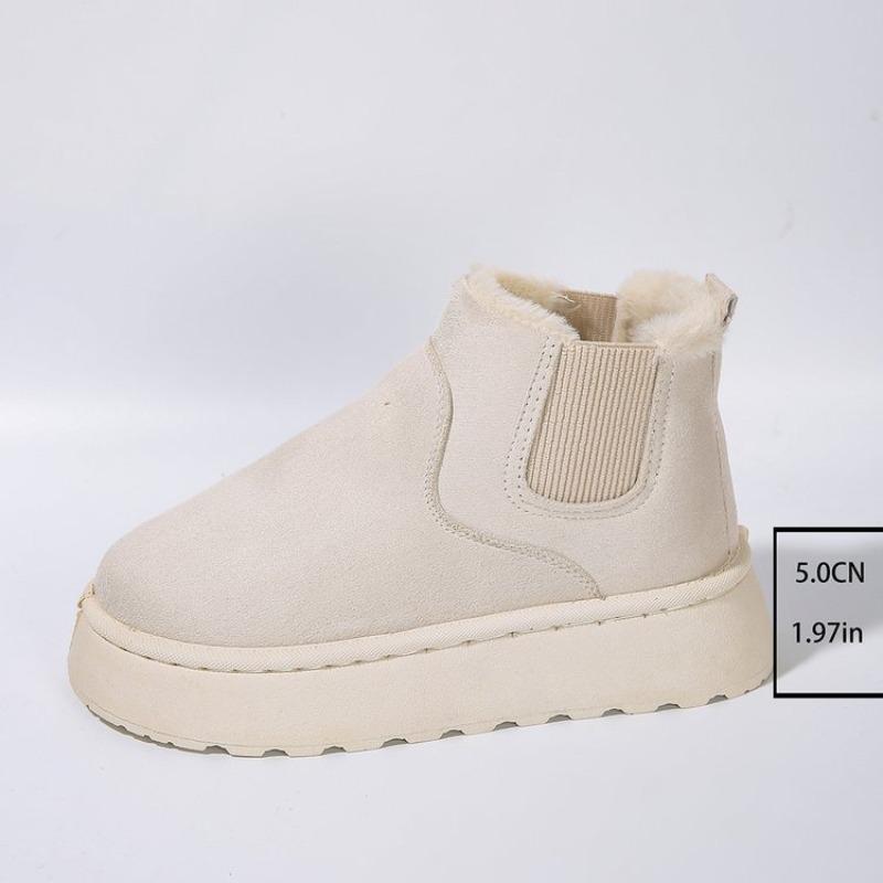Thick-soled Shoes, Snow Boots, Women's Short-top New Retro Fleece Cotton Boots Are Bestsellers