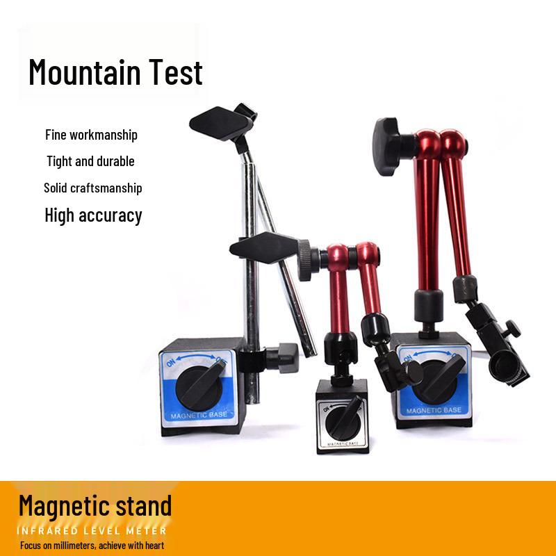 Magnetic Dial Indicator Base with Mechanical Lever and Hydraulic Oil Pressure Gauge