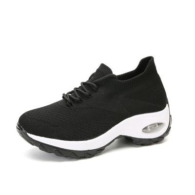Sports and Leisure Rocking Shoes Large Size High Elastic Flying Woven Breathable Shoes Trendy Fashion Lightweight Socks Shoes Straight