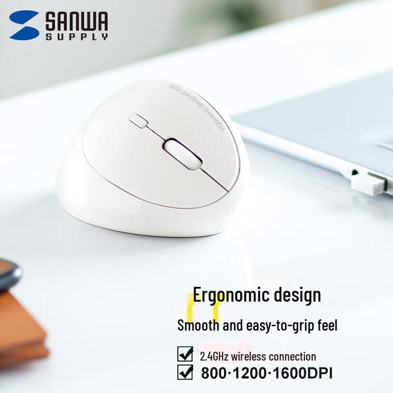 

SANWA Ergonomic Vertical Wireless Mouse