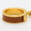 Used HERMES Scarf ring Kelly Cadena motif metal/leather 14.7g gold Brown plating