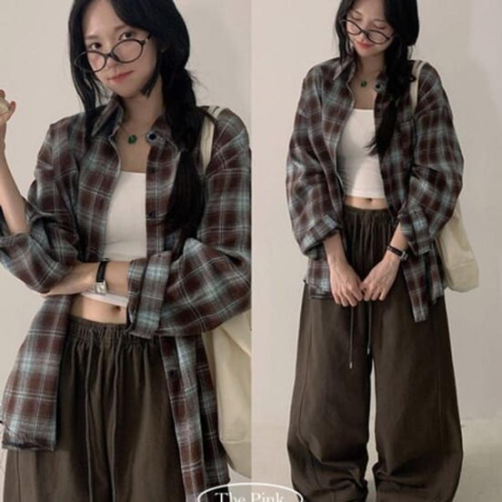 The Pink Men Oversized Fit Check Shirt