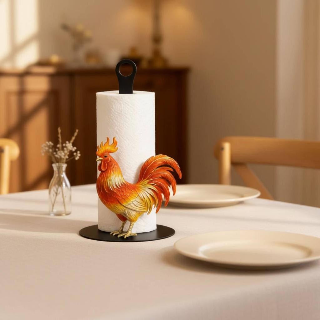 Paper Towel Holder Freestanding Fits Jumbo Rolls Rustic Farmhouse for Kitchen