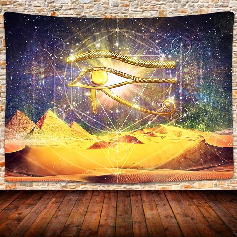 SHRAPHY Egyptian Horus Eye Tapestry Wall Hanging Egyptian Pyramids Wall Tapestry Starry Sky Tapestries Wall Art Wall Blanket for Bedroom Home Decor