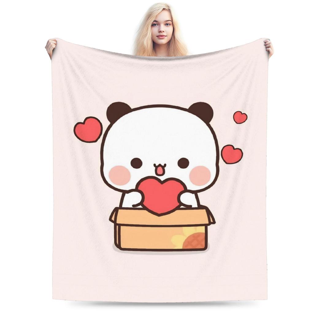 Cute Kissing Bears Bubu Dudu Valentines day Blanket Multisize Super Soft Cozy  Throw Blankets for Couch Sofa and Bed
