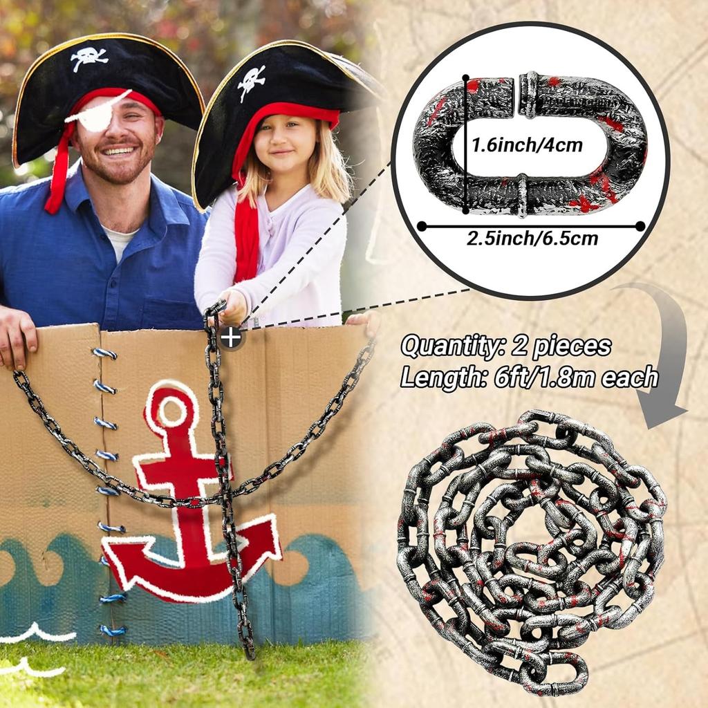 1.8m Bloody Halloween Plastic Chain Fake Chain Costume Prop Creepy Scary Haunted House Decor Horrored Themed Party Decoration