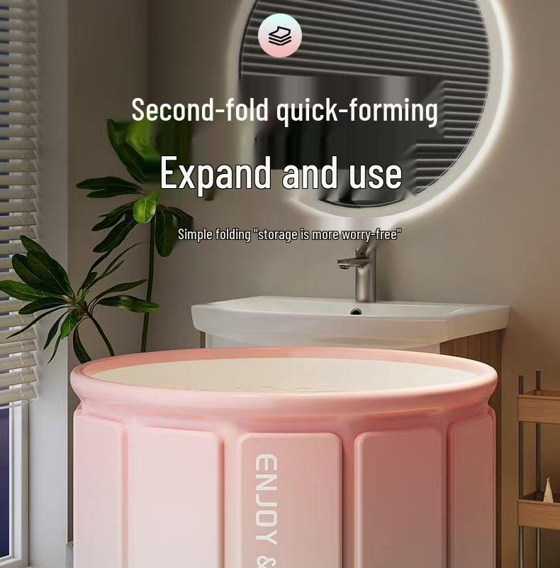 Faltbare tragbare Badewanne für Erwachsene - Groß, isoliert & mehrlagiges gestepptes Design